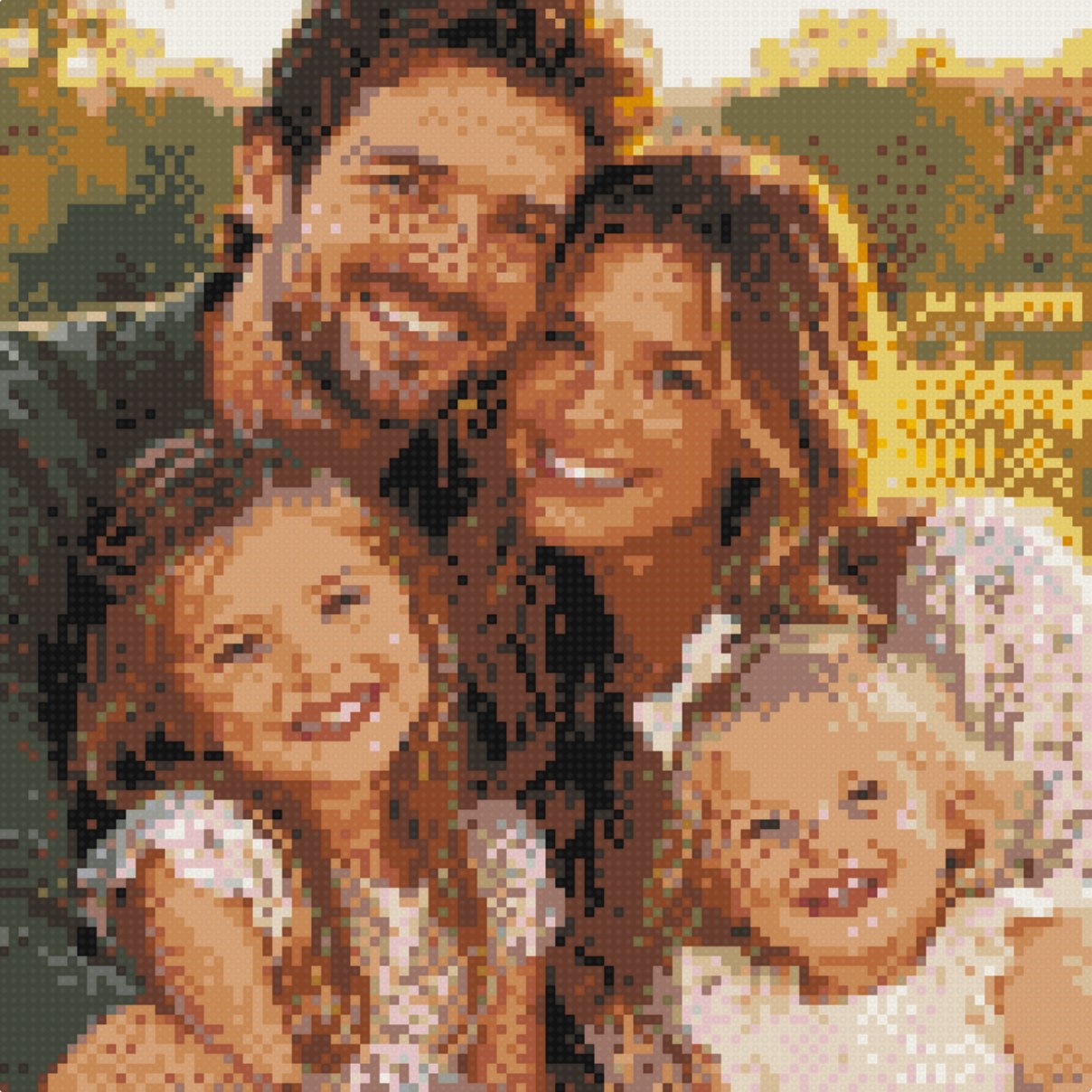 Pixel portrait of a couple