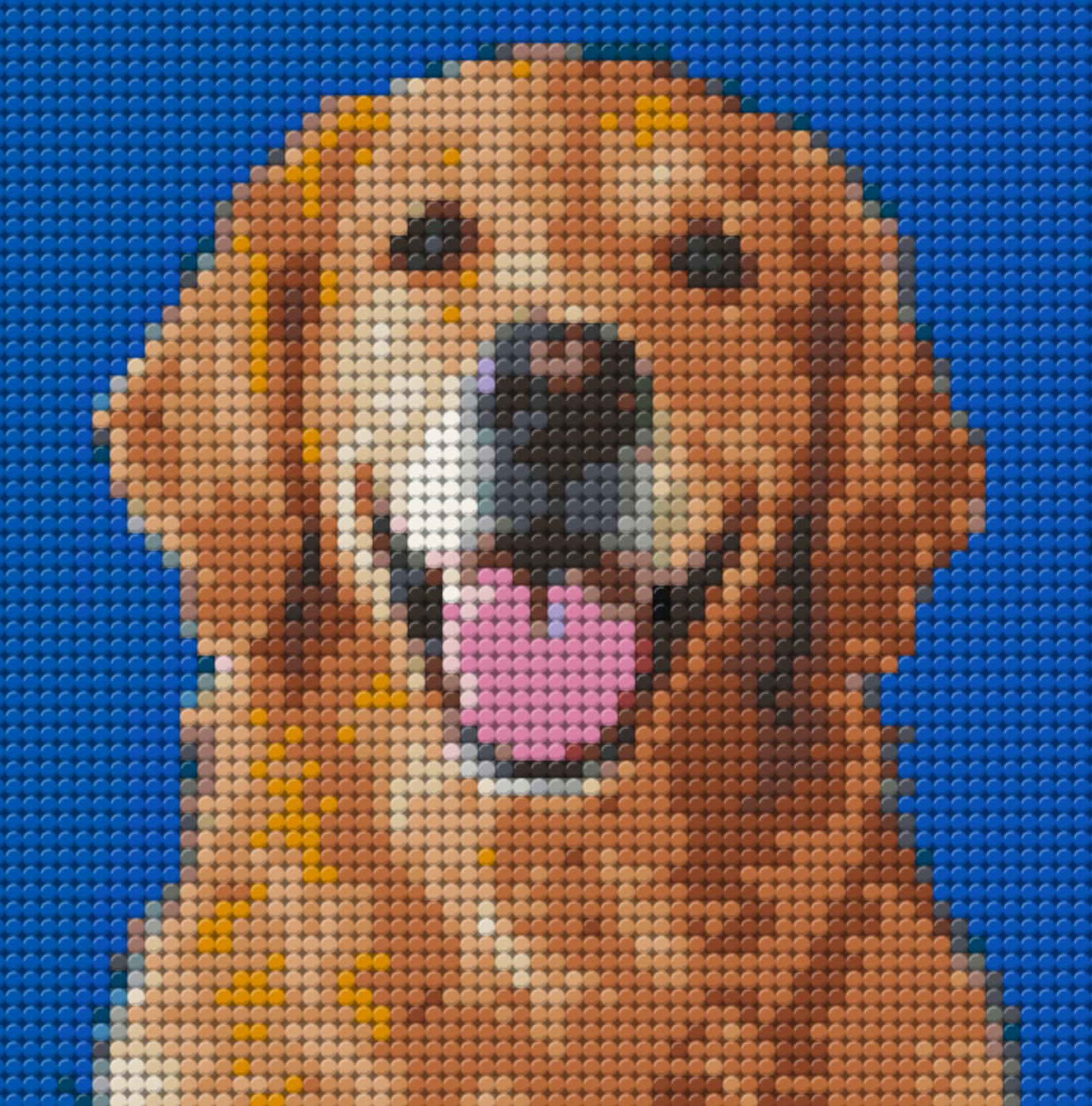 Golden retriever translated into pixel art